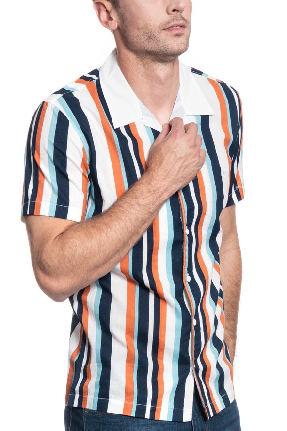 MĘSKA KOSZULA LEE SS BOWLING SHIRT REGULAR FIT DESERT ORANGE L68BTAOB 112117037