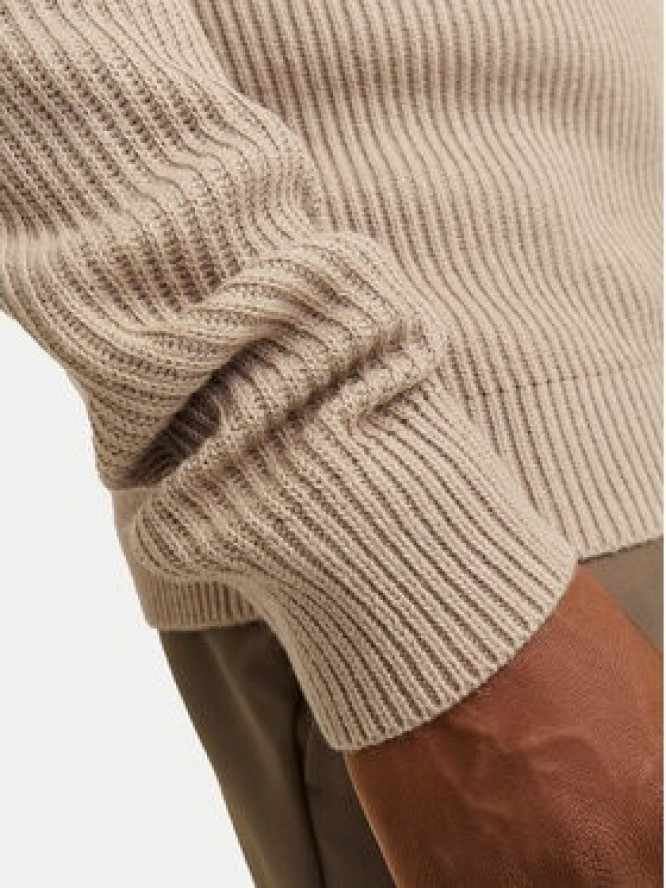 Jack & Jones Sweter Pannel 12258473 Beżowy Regular Fit