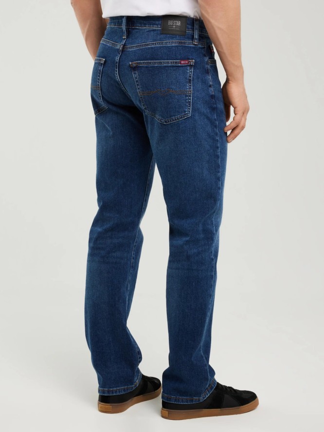 Jeansy męskie z prostą nogawką granatowe Trent 481