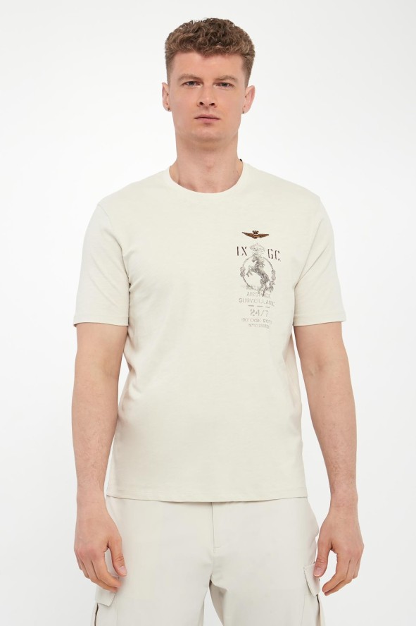 T-shirt męski z logo AERONAUTICA MILITARE