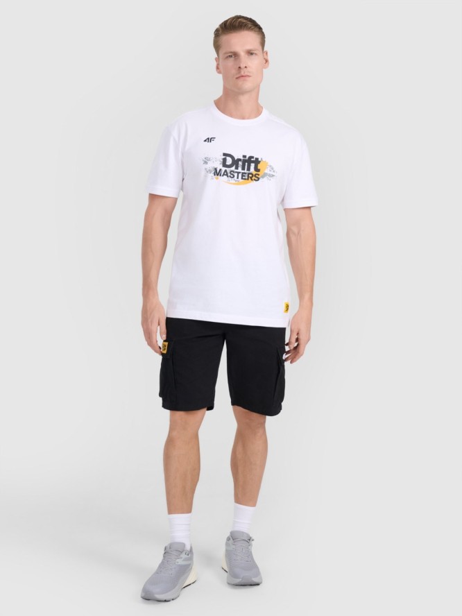 4F T-shirt regular z nadrukiem uniseks 4F x Drift Masters - biały XL