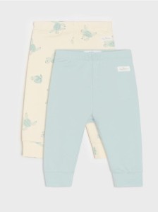 Bawełniane legginsy 2 pack - kremowy