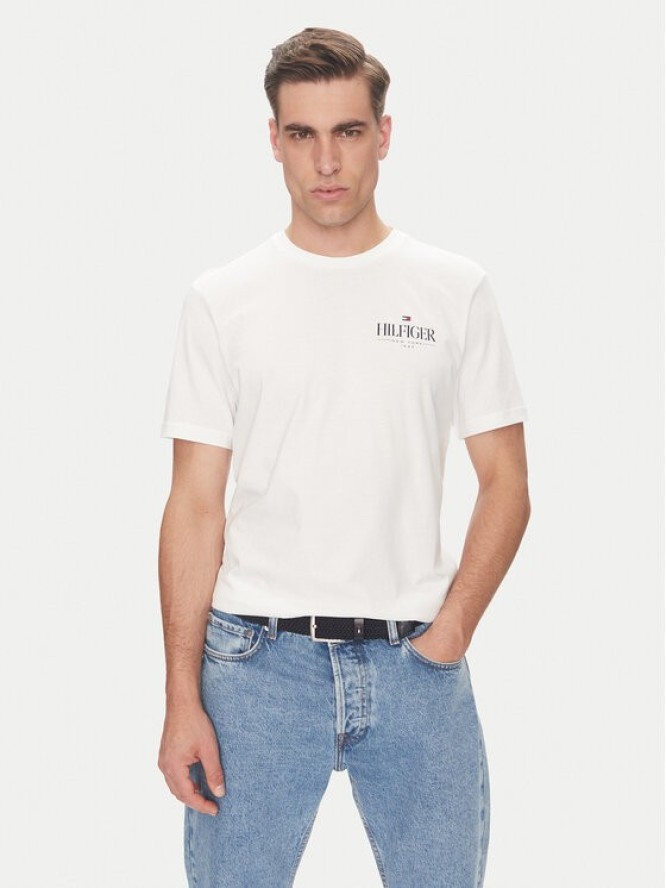 Tommy Hilfiger T-Shirt Stack MW0MW39355 Biały Regular Fit