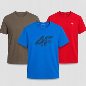KOMPLET KOSZULEK MĘSKICH 4F T-SHIRT ZESTAW 3PAK