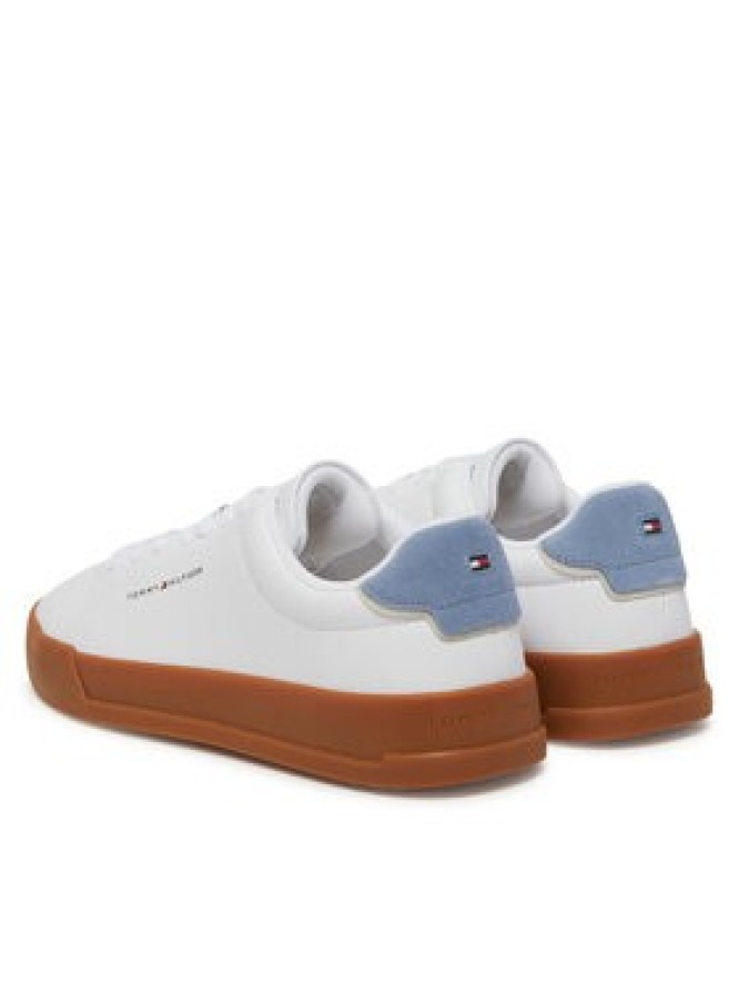 Tommy Hilfiger Sneakersy Th Court Lth Detail Ess FM0FM05367 Biały