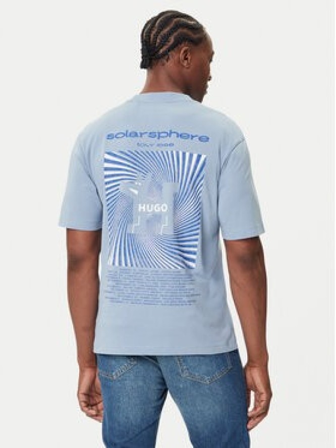 HUGO T-Shirt Nedix 50543483 Błękitny Regular Fit