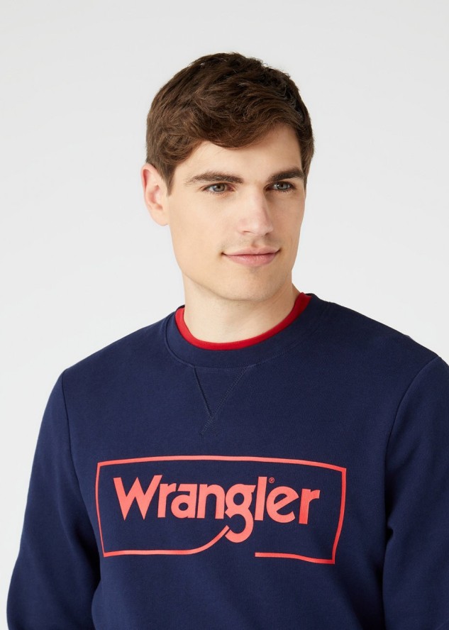 WRANGLER FRAME LOGO SWS MĘSKA BLUZA NAVY W6H1HA114 112146193