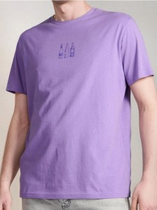 Bawełniana koszulka z nadrukiem - fioletowy