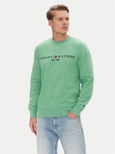 Tommy Hilfiger Bluza Logo MW0MW11596 Zielony Regular Fit