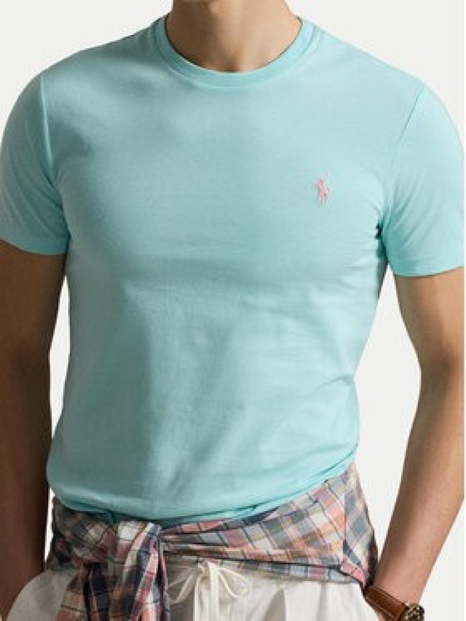 Polo Ralph Lauren T-Shirt 710671438506 Turkusowy Custom Slim Fit