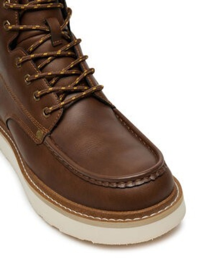 Jack & Jones Trapery Jfwarchway Pu Moc Boot Lace-Up Boots 12257971 Brązowy