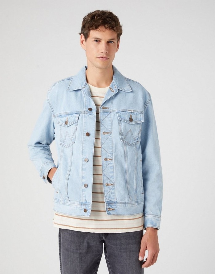 WRANGLER ANTI FIT JACKET MĘSKA KURTKA JEANSOWA JEANS BABY BLUE W45973Y94 112330848