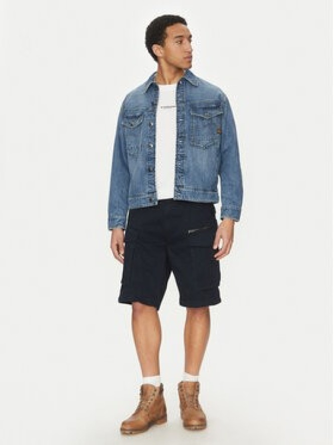 G-Star Raw Szorty materiałowe Rovic Zip D08566-5126 990 Czarny Relaxed Fit