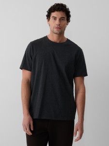 4F T-shirt regular gładki męski - szary L