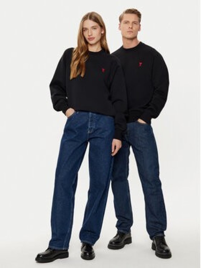 AMI Paris Bluza BFUSW005.747 Czarny Regular Fit