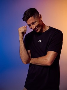 4F T-shirt regular gładki męski 4F x Robert Lewandowski - czarne S