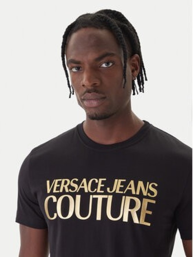 Versace Jeans Couture T-Shirt 79GAHT05 CJ00T Czarny Regular Fit