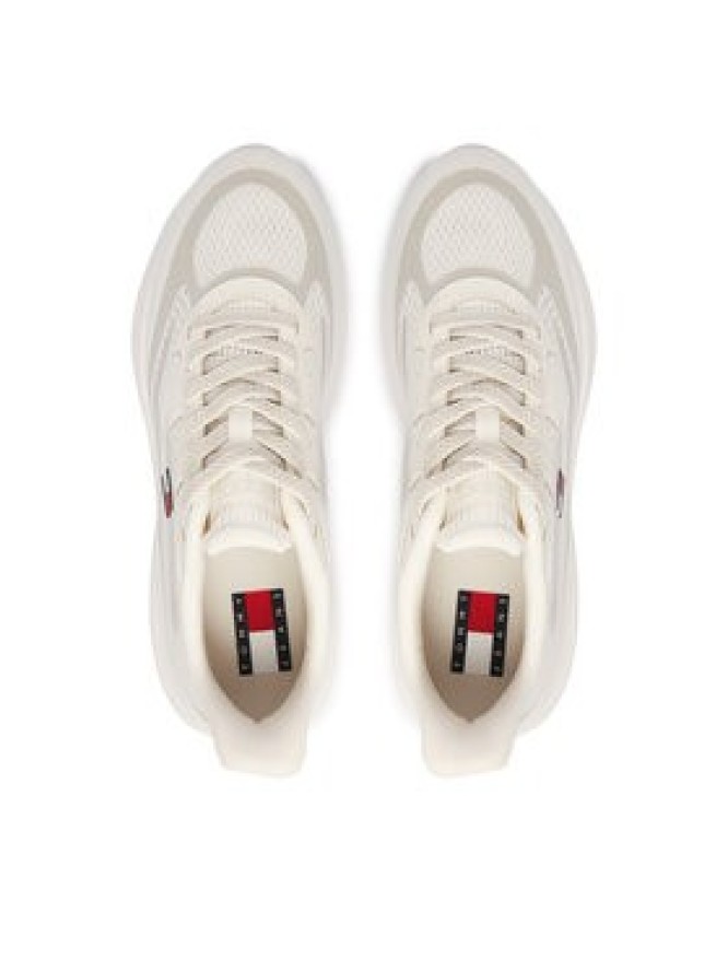 Tommy Jeans Sneakersy Runner Knitted EM0EM01713 Écru