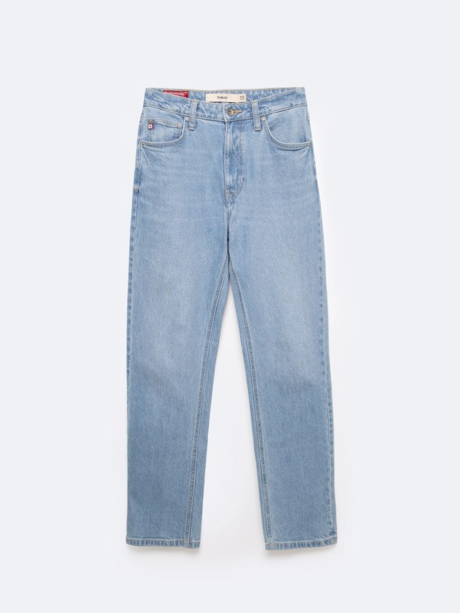Jeansy męskie z prostą nogawką jasnoniebieskie Toros 171