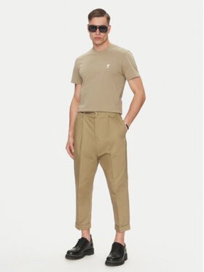 AMI Paris Spodnie materiałowe HTR121.CO0103 Khaki Oversize