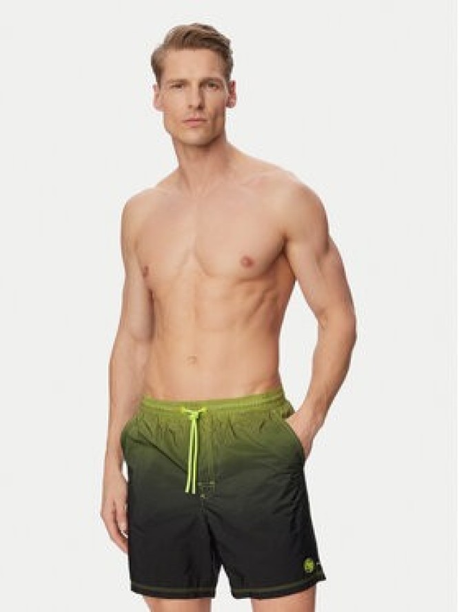 Guess Szorty kąpielowe F6GT19 WN172 Zielony ciemny Regular Fit