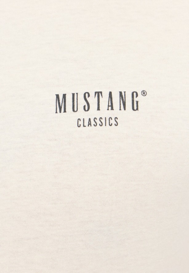 Męski T-shirt MUSTANG Austin KOSZULKA NADRUK LOGO Light Gray 1015828 3003