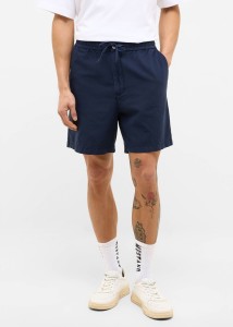 MUSTANG Męskie szorty Materiałowe Mustang Style Linen Jogger Shorts Navy Blazer 1016459 5324