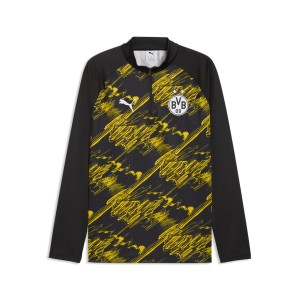 Męska koszulka na rozgrzewkę Borussia Dortmund z zamkiem 1/4 PUMA