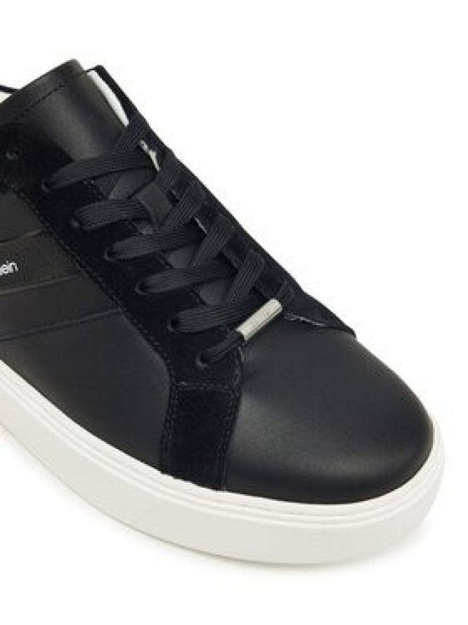 Calvin Klein Sneakersy Classic Cupsole Laceup Tape Lth YM0YM01430 Czarny