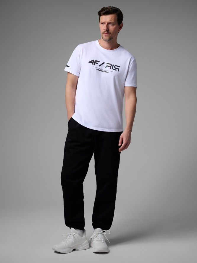 4F T-shirt regular z nadrukiem męski 4F x Robert Lewandowski - biały M