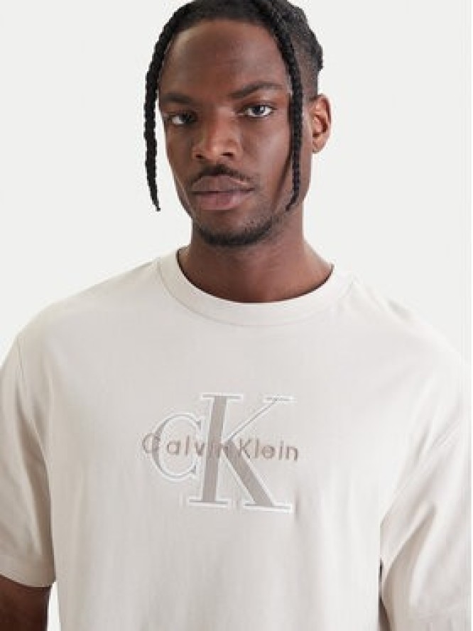 Calvin Klein Jeans T-Shirt LV04RF819G Beżowy Regular Fit