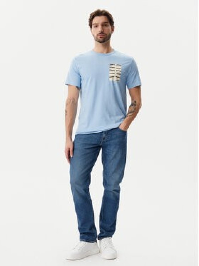 Calvin Klein Jeans T-Shirt Serif Box Graphic J30J327474 Błękitny Regular Fit