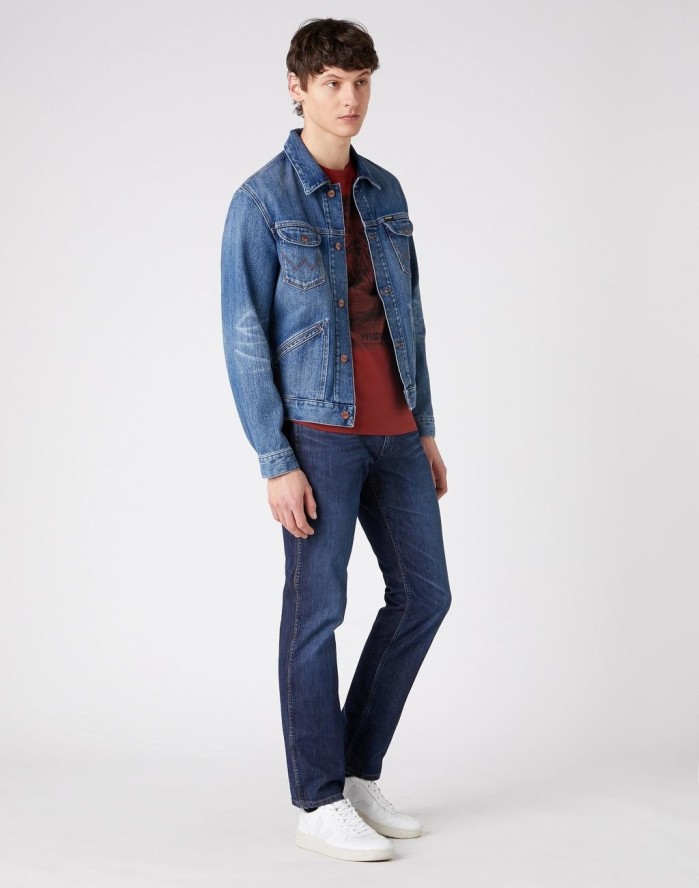 MĘSKI T-SHIRT WRANGLER SS MOTEL TEE RUSTY BROWN W7G3D3H11 112131829