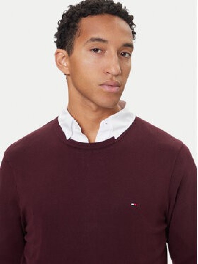 Tommy Hilfiger Sweter Essential Ssnl MW0MW39999 Bordowy Regular Fit