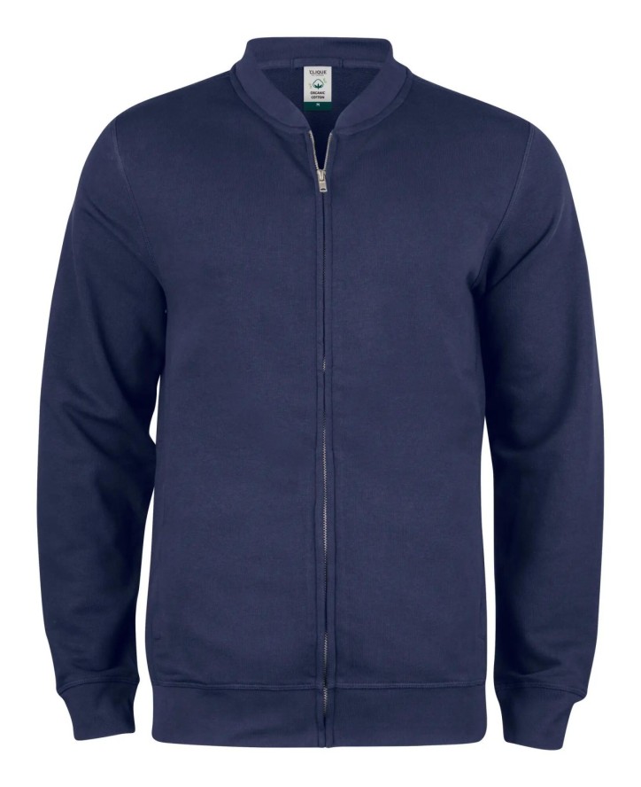 clique Premium OC Kardigan z zamkiem z bawełny organicznej – dark navy