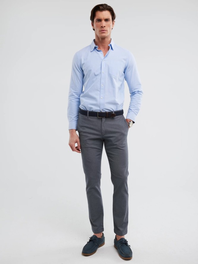 Spodnie męskie chinosy niebieskie Erhati 402