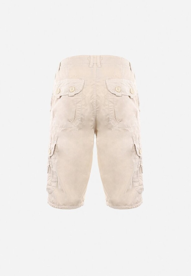 Jasnobeżowe Szorty z Bawełny Achadina