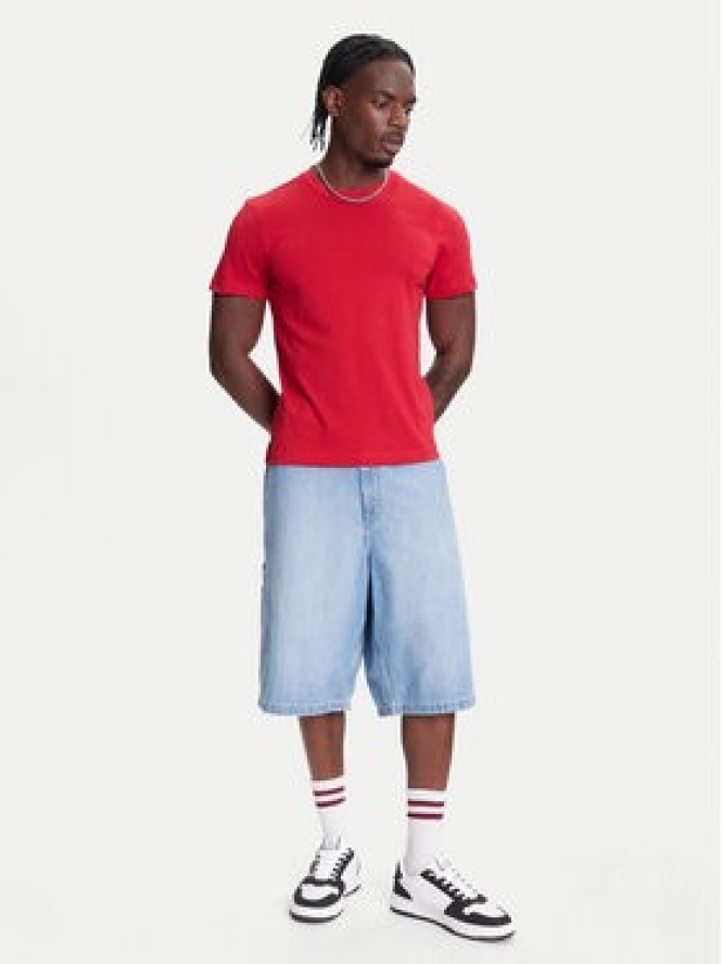 Kappa T-Shirt Logo Korpo Cafers 304J150 Bordowy Slim Fit