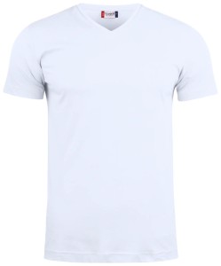 clique Basic-T V-neck T-shirt z dekoltem V bawełna – white