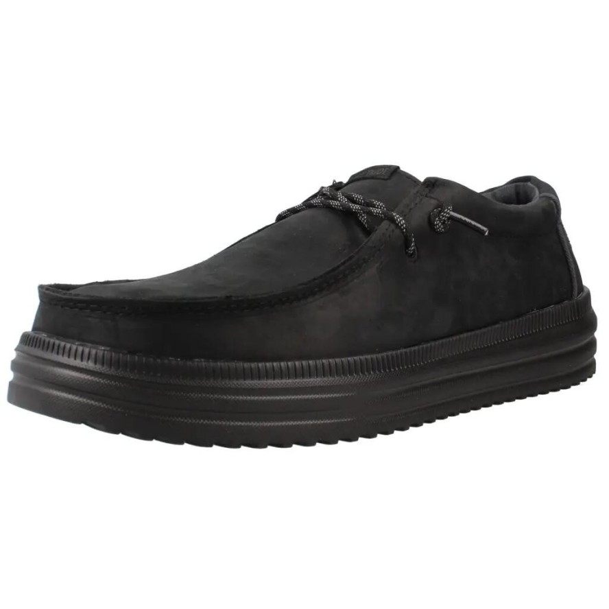 Buty HEY DUDE HD45847 REV TUMBLED LEATHER Czarny