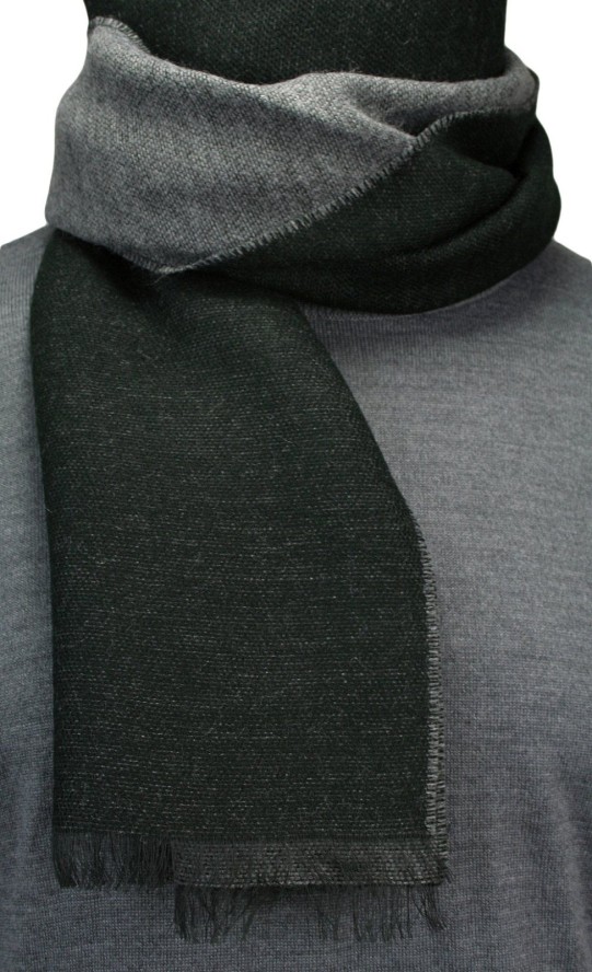 Szalik Szeroki, Szaro-Czarny Dwustronny, Jesienno-Zimowy, Męski -V. FRAAS