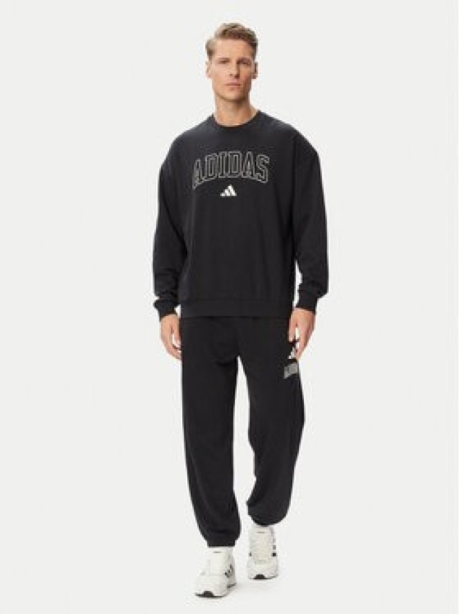 adidas Bluza Seasonal Essentials Collegiate French Terry Crew KF4252 Czarny Regular Fit