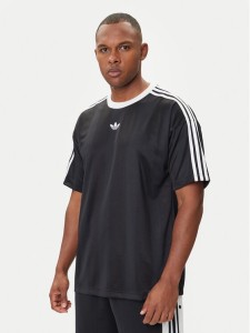 adidas T-Shirt adicolor Jacquard JW5876 Czarny Loose Fit