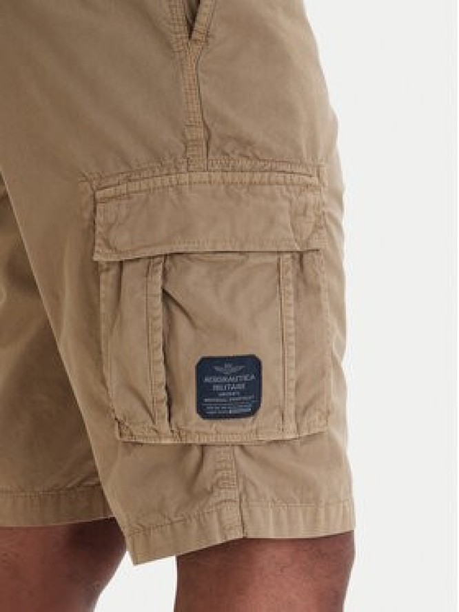 Aeronautica Militare Szorty materiałowe 261BE0066UCT01122 Beżowy Regular Fit