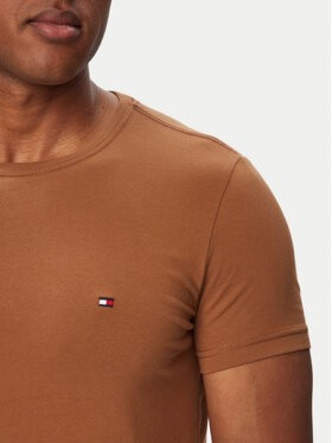 Tommy Hilfiger T-Shirt MW0MW10800 Brązowy Slim Fit