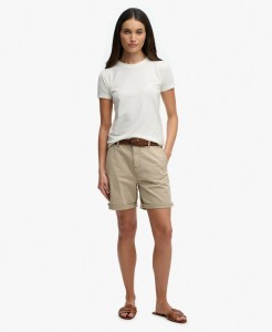 superdry Chino Shorts – Relaxed fit 97% bawełny – Stonewash Taupe Brown