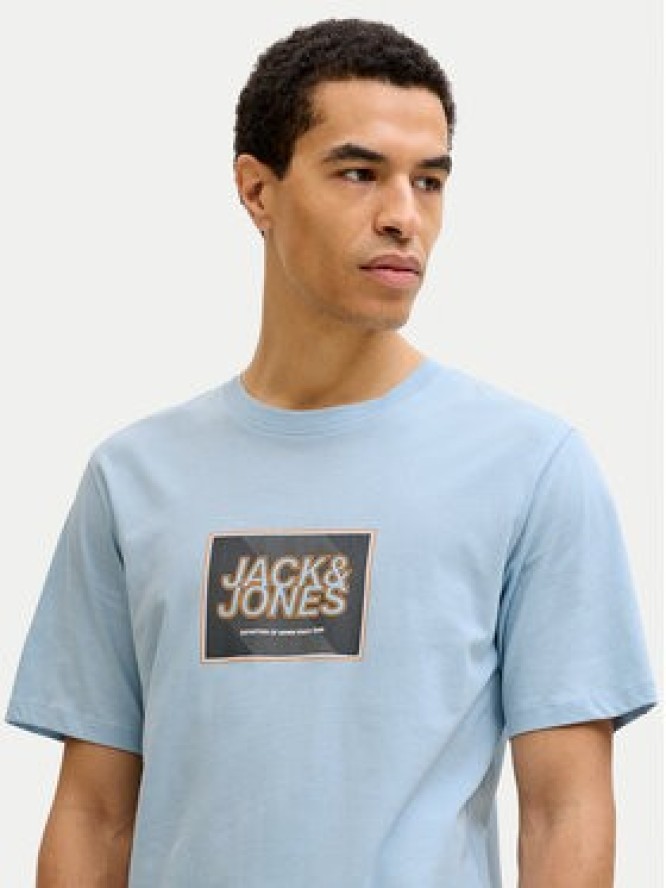 Jack & Jones T-Shirt Jjrain Tee Ss Crew Neck 12288097 Błękitny Regular Fit