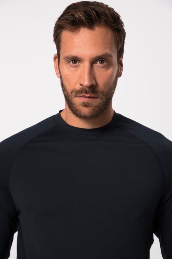 Męska Koszulka do pływania długi rękaw ochrona UV okrągły dekolt