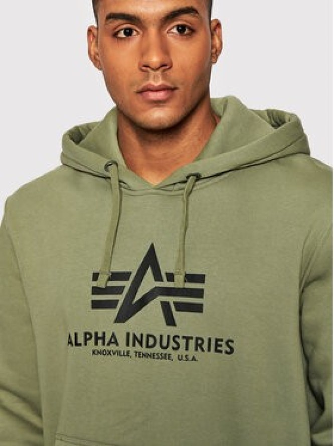 Alpha Industries Bluza Basic 178312 Zielony Regular Fit