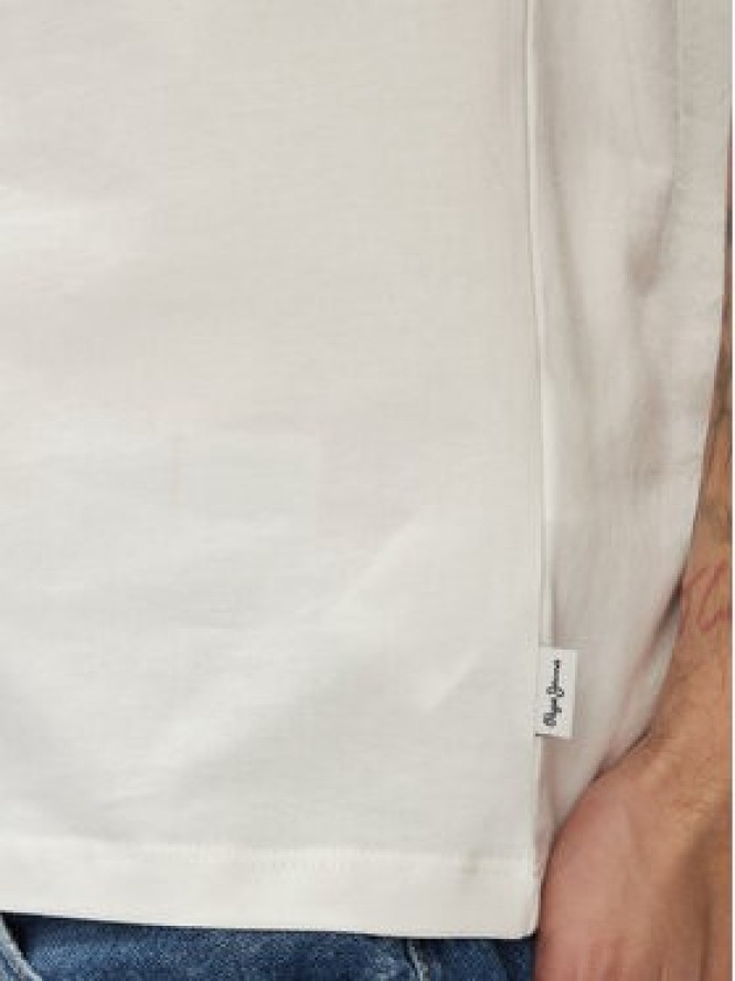 Pepe Jeans T-Shirt Claude PM509390 Écru Regular Fit